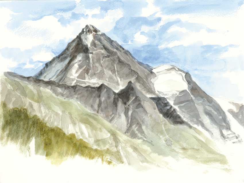 La Dent Blanche depuis la Forclaz (13x18 cm)