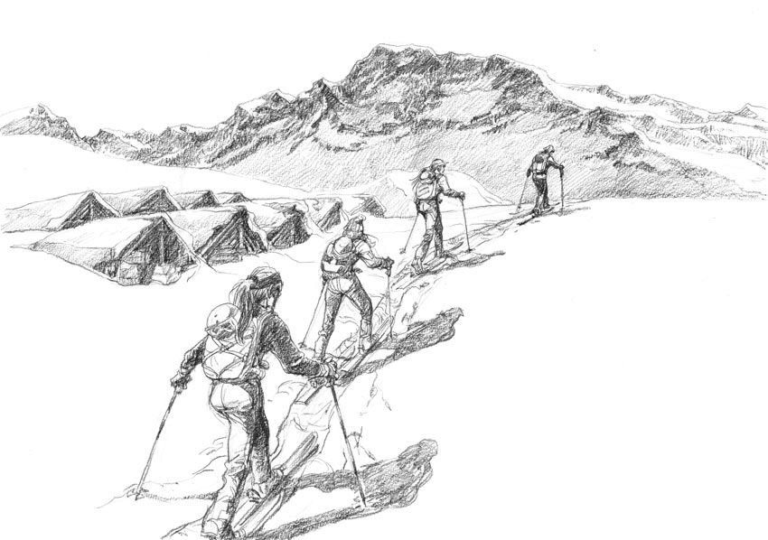 Randonneurs à Bréonna (13x18 cm)